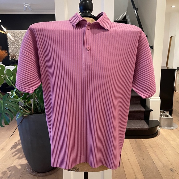 HOMME PLISSE ISSEY MIYAKE PINK PLEATED SHIRT - Picture 2 of 7